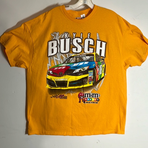 NASCAR DOUBLE SIDED Kyle Busch M&Ms
Joe Gibbs  Racing Yellow T-Shirt 2XL - Picture 2 of 8